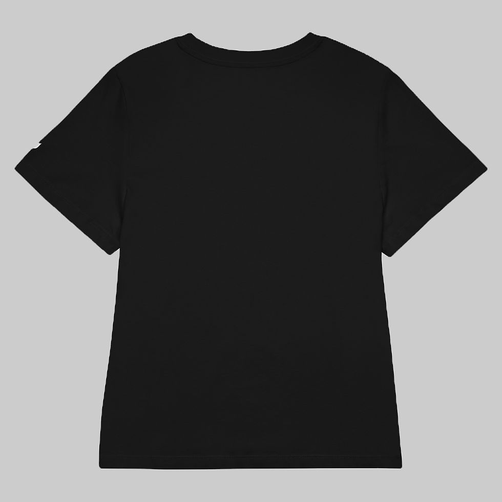 Thumbnail: Black women’s signature t-shirt back view laid flat.