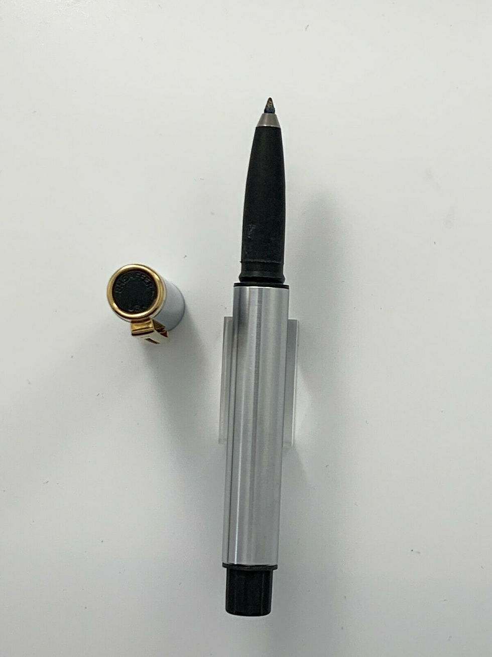 Thumbnail: Sheaffer Ball Point Pen in Stainless Steel with Gold & Black Trim(1014020-138)