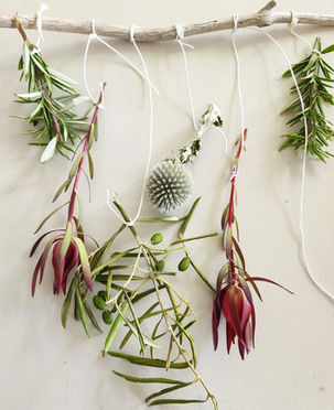 Dried flower and foliage wall hanging