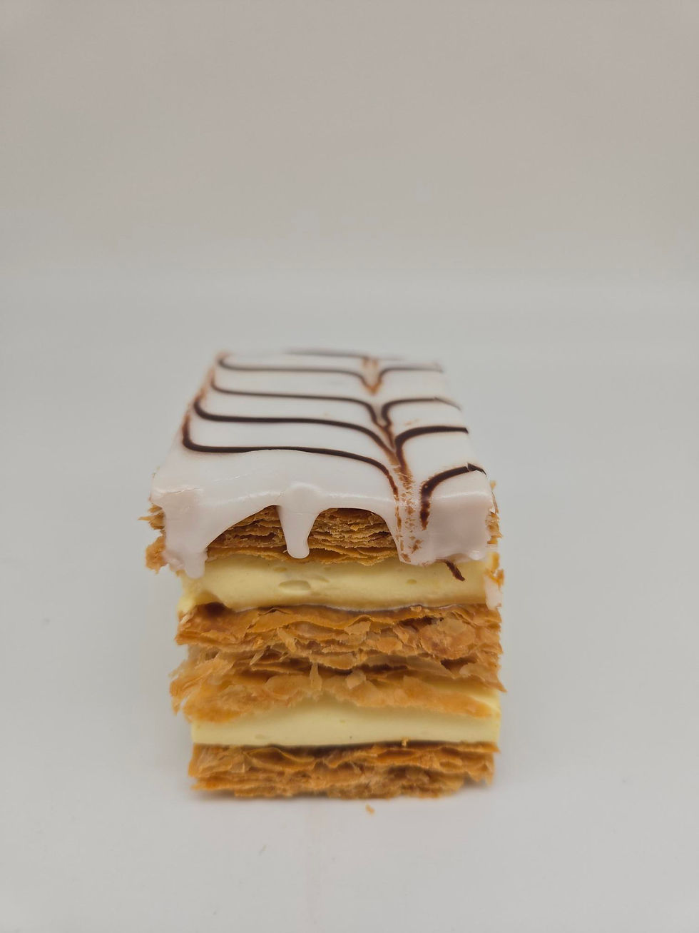 Close-up view of a selection of pastries on a wooden table