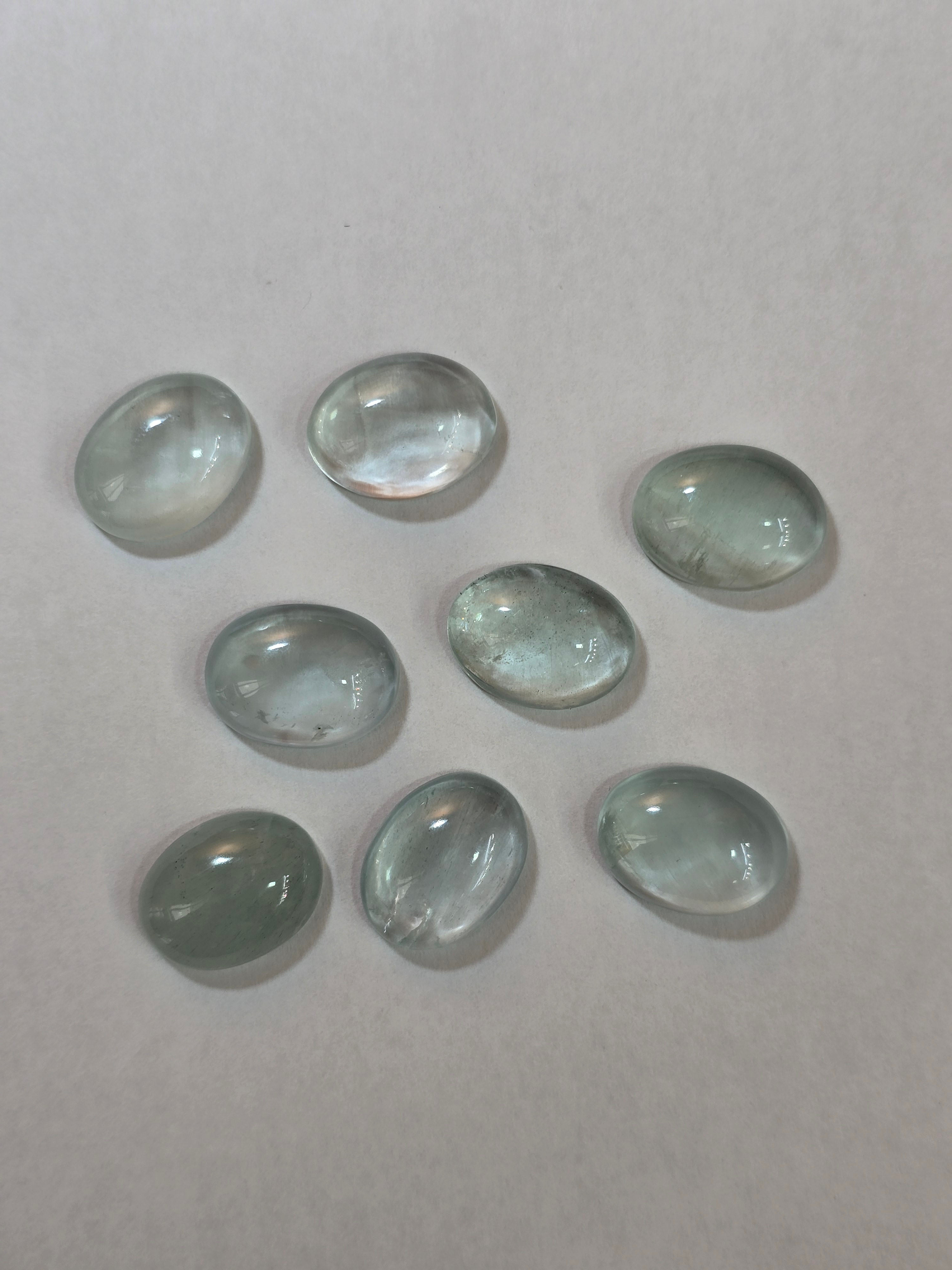 Água Marinha cabochão lote 8 pedras