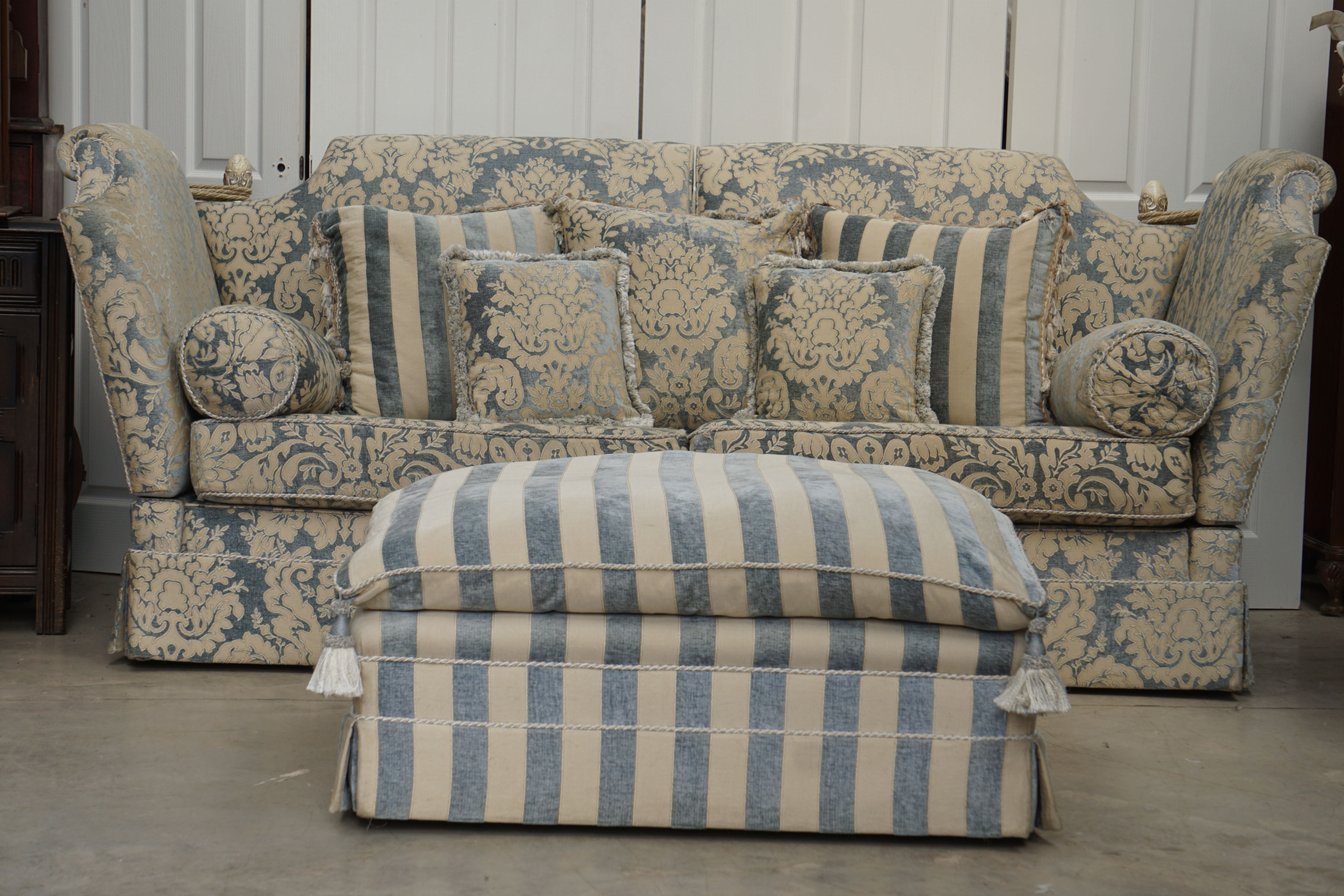 Gascoigne Designs Large Emperor Knole Sofa, Armchair & Footstool