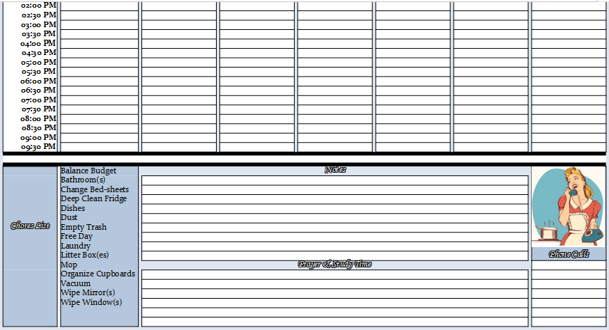 Thumbnail: Retro Weekly Planner Page ~ Blue