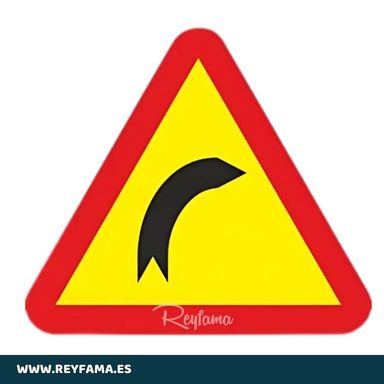 Señal vial metálica Curva Derecha 700x700mm