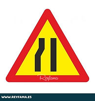 Señal vial metálica Estrechamiento Calzada Izquierda 700x700mm