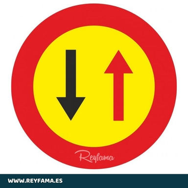 Señal vial metálica Prioridad al Sentido Contrario Ø500mm