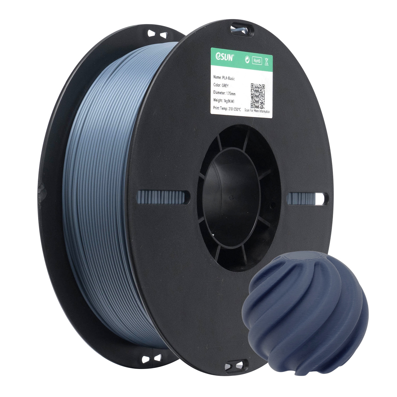 FILAMENTO ESUN PLA BASIC CINZA GREY