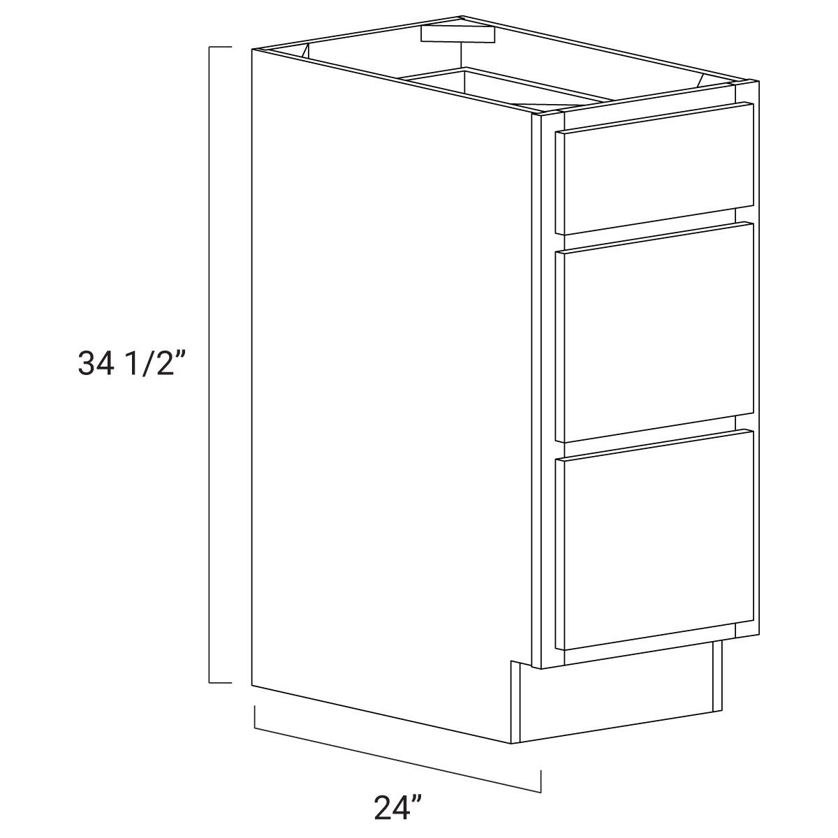 STERLING 18" 3-Drawer Base 3DB18 ASSEMBLED