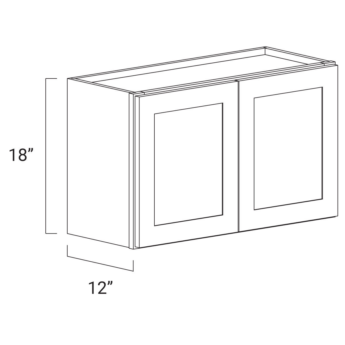 GRAPHITE 36"x18" Wall W3618 ASSEMBLED