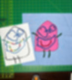 Pillow front with kid's art