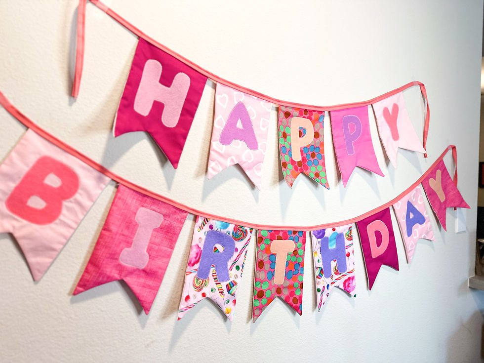 Thumbnail: birthday banner hanging on a wall