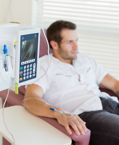 a man receiving IV ketamine therapy
