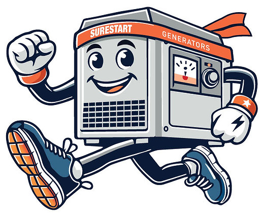 Sure Start Generator Mobile Portable Generator Service Mascot