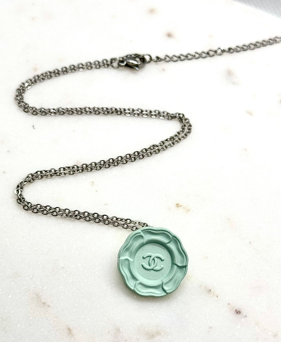Collier Chanel Vert d'eau
