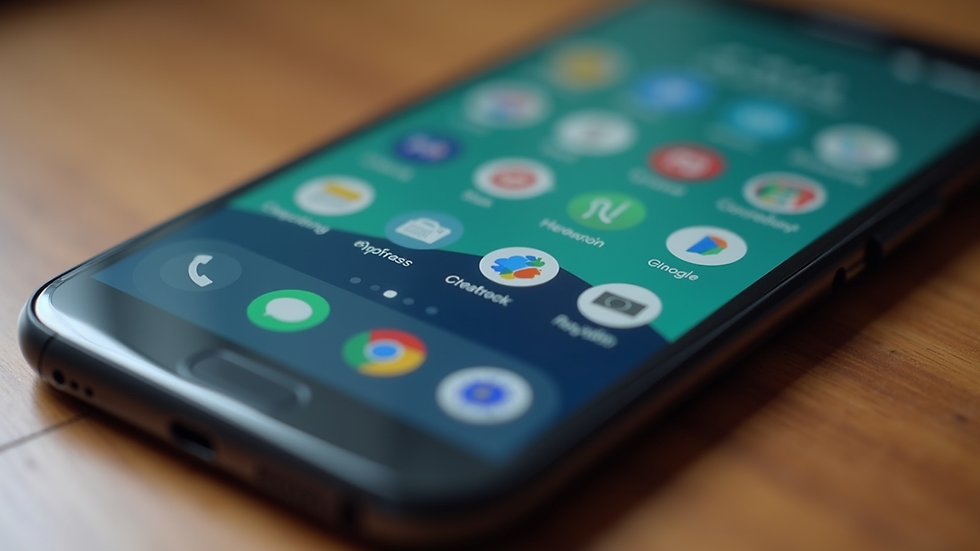 Close-up view of a smartphone displaying an Android app interface