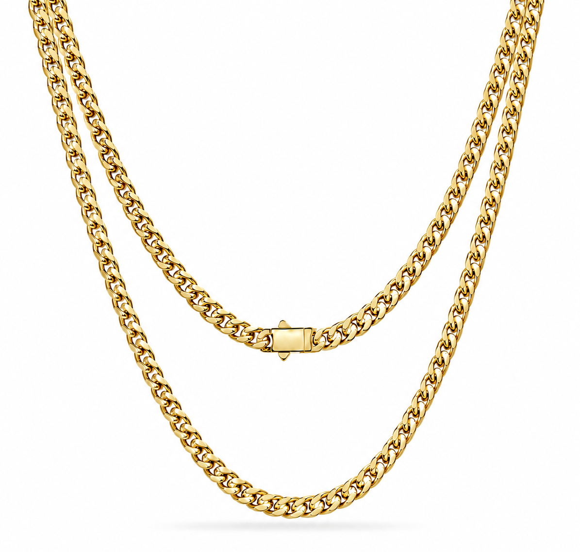 Men's gold-colored necklace, 5mm thickness