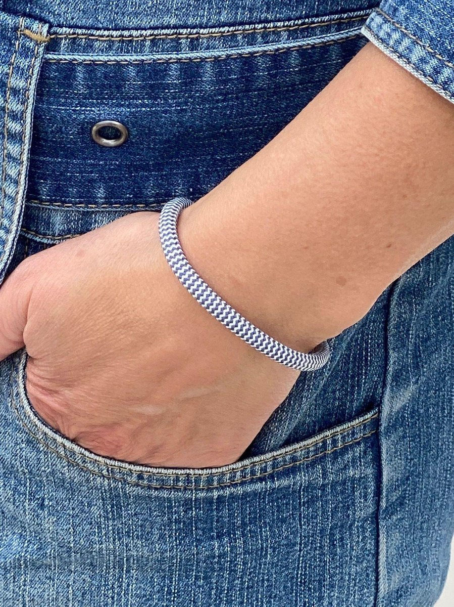 Miniaturbild: Kordelarmband RUI weiß-navy