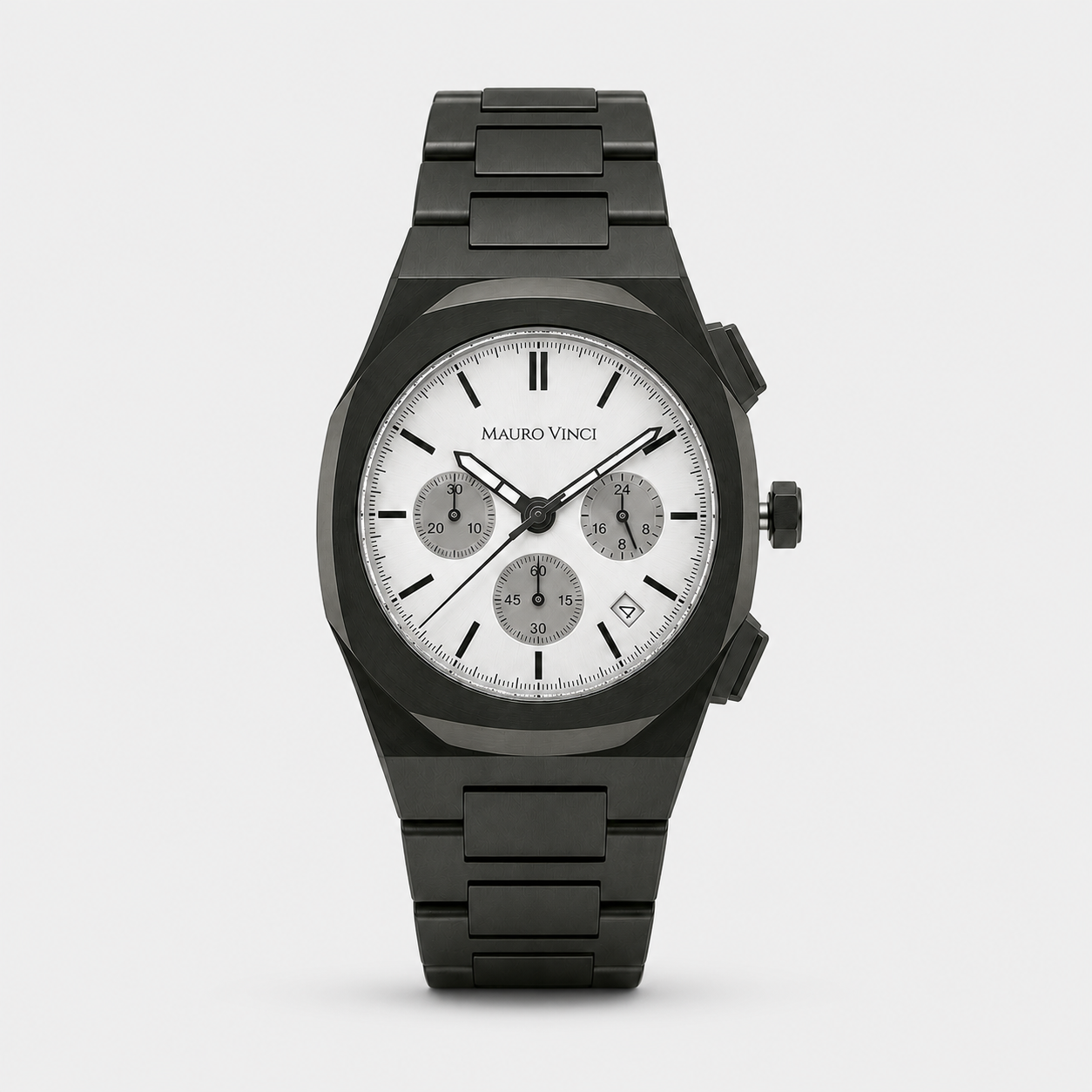 Watch Chrono full black 400 Silver