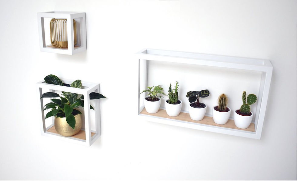 Thumbnail: Wall shelf Soto Square two white medium