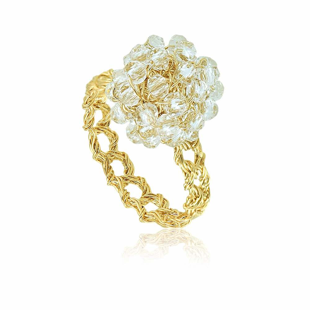 Anel Ball - Ouro e Cristal - Mon Cher