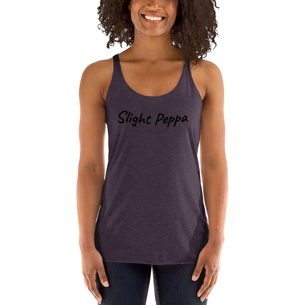 Thumbnail: Slight Peppa - Women's Racerback Tank (black letters)