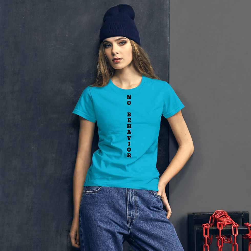 Thumbnail: Women's short sleeve t-shirt - No Behavior (black letters)