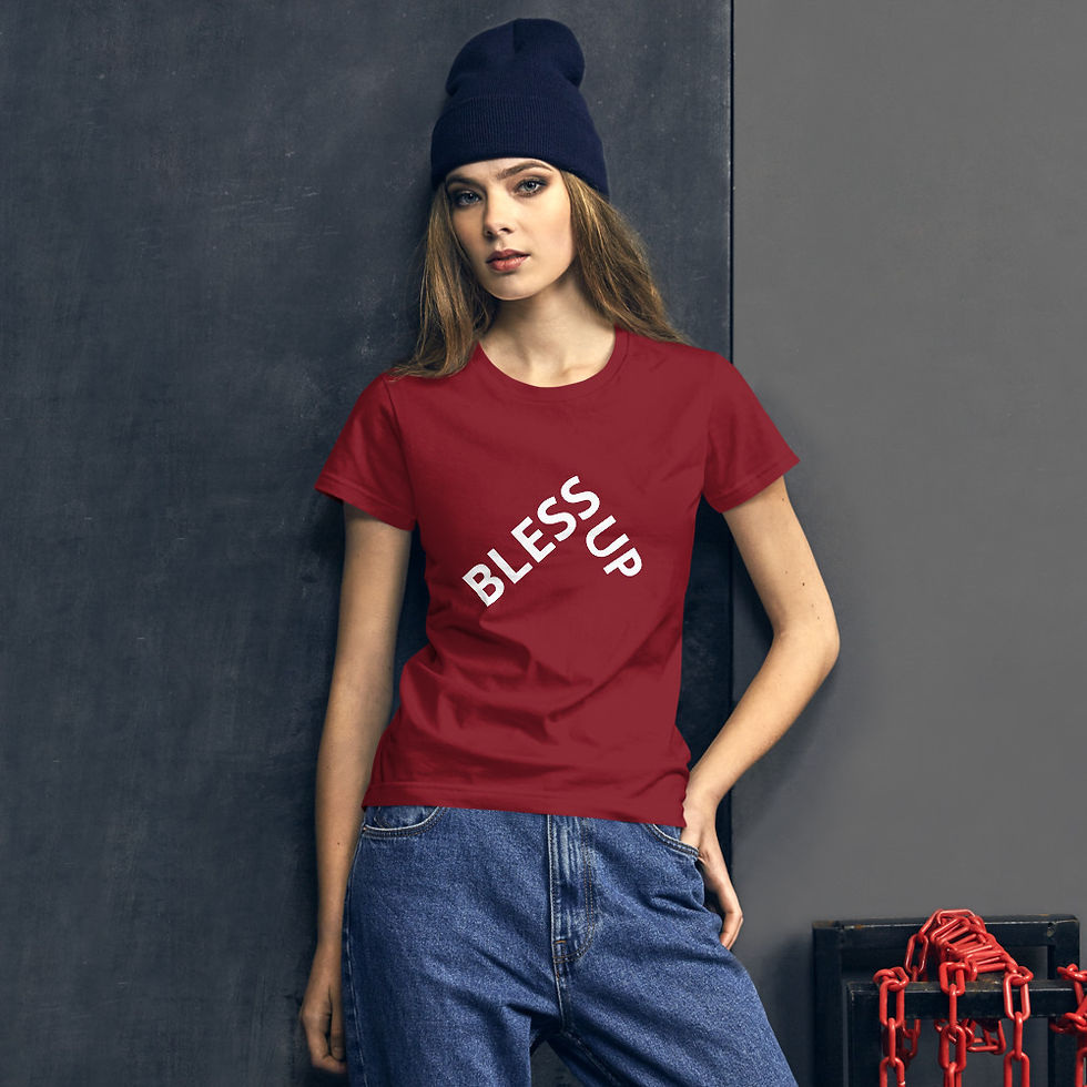 Thumbnail: Women's short sleeve t-shirt - Bless Up (white letters)