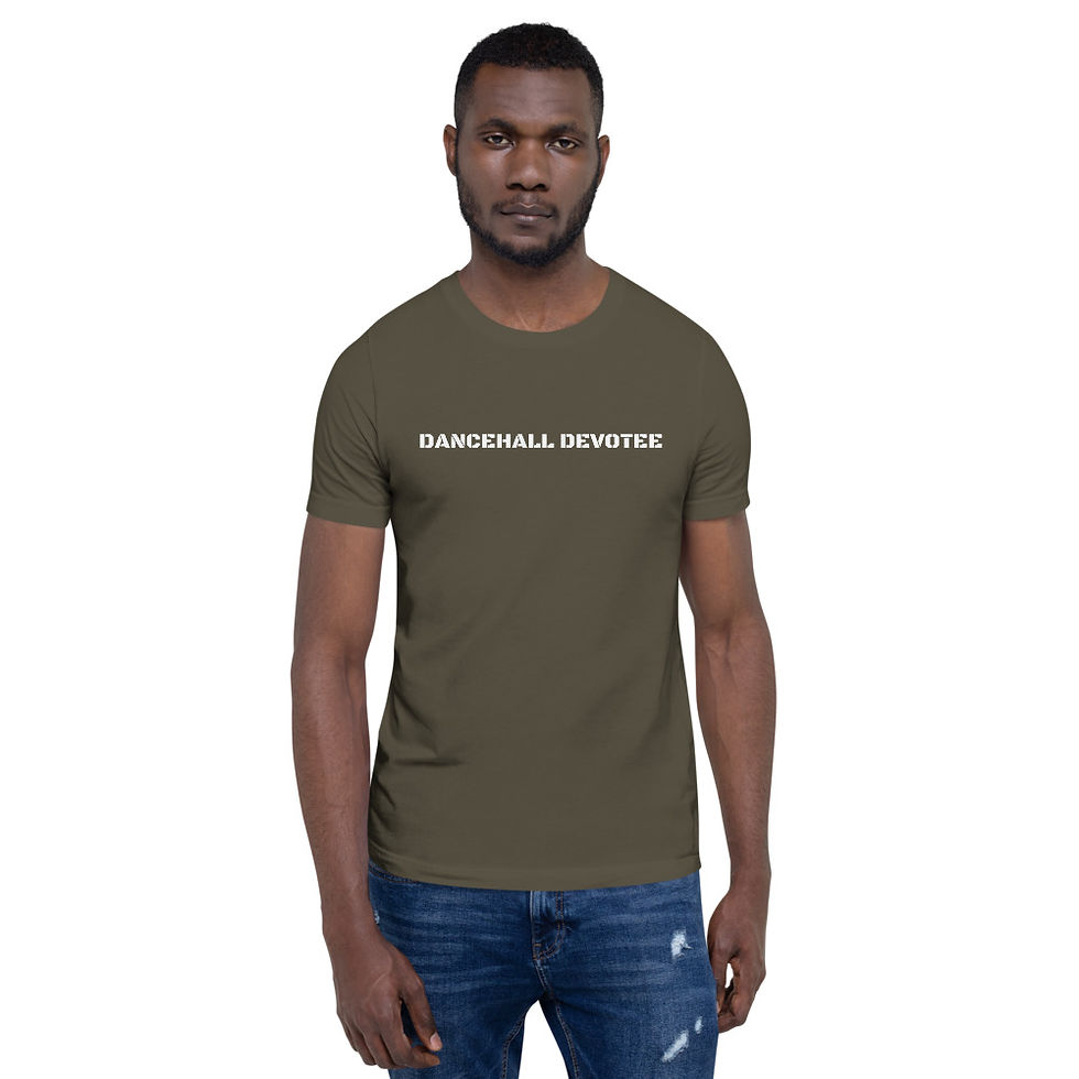 Thumbnail: Dancehall Devotee- Men's Short-Sleeve T-Shirt (white letters)