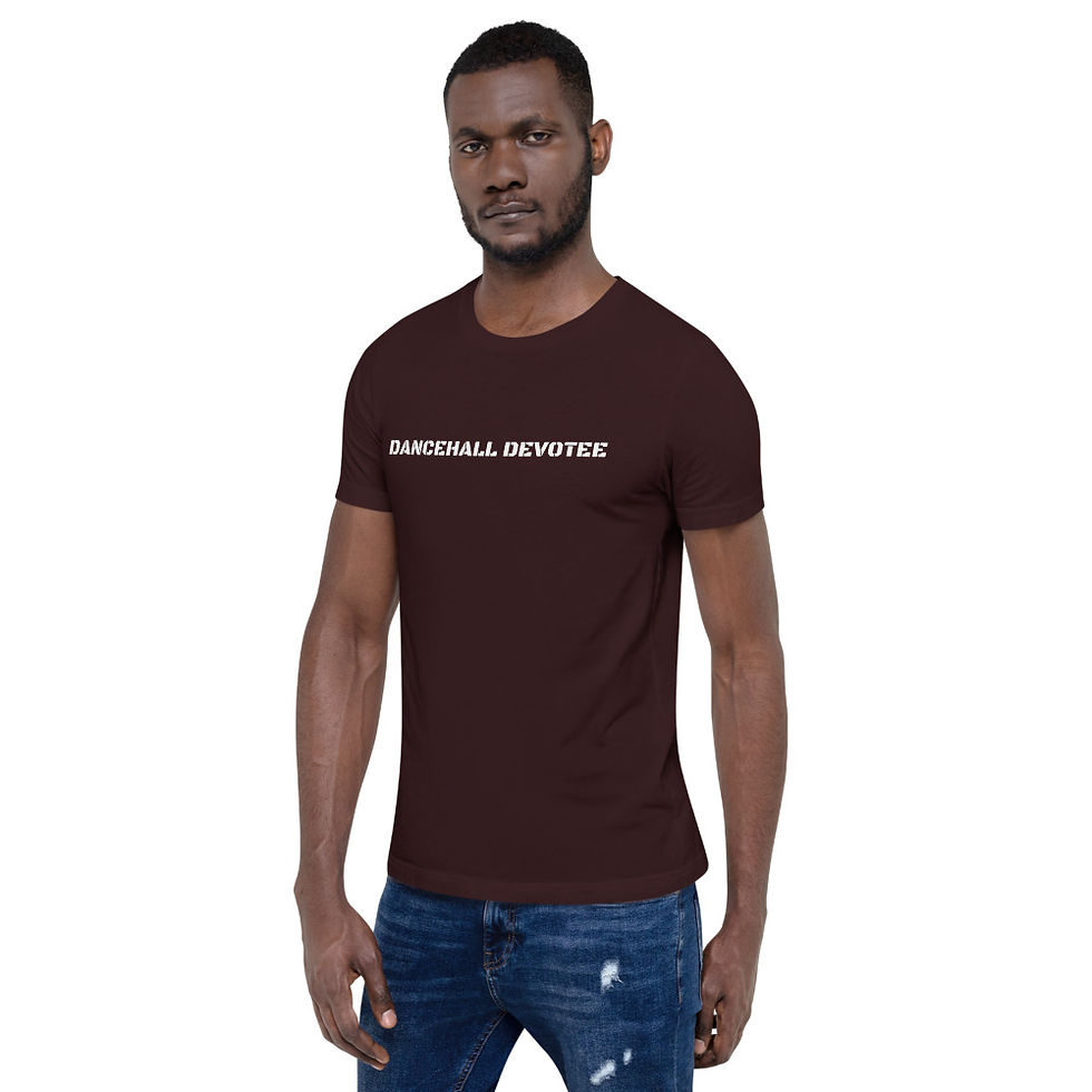 Thumbnail: Dancehall Devotee- Men's Short-Sleeve T-Shirt (white letters)