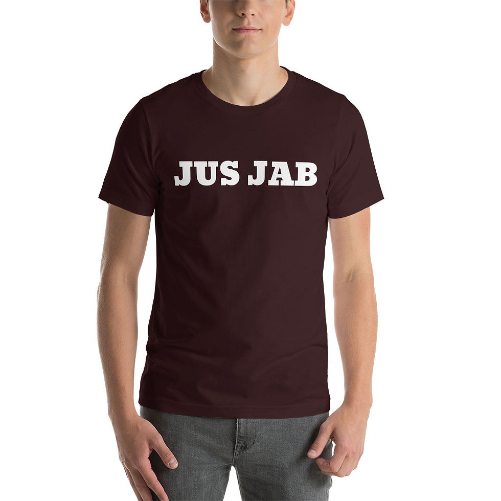 Thumbnail: JUS JAB- Men's Short-Sleeve  T-Shirt (white letters)