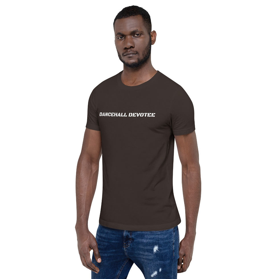 Thumbnail: Dancehall Devotee- Men's Short-Sleeve T-Shirt (white letters)