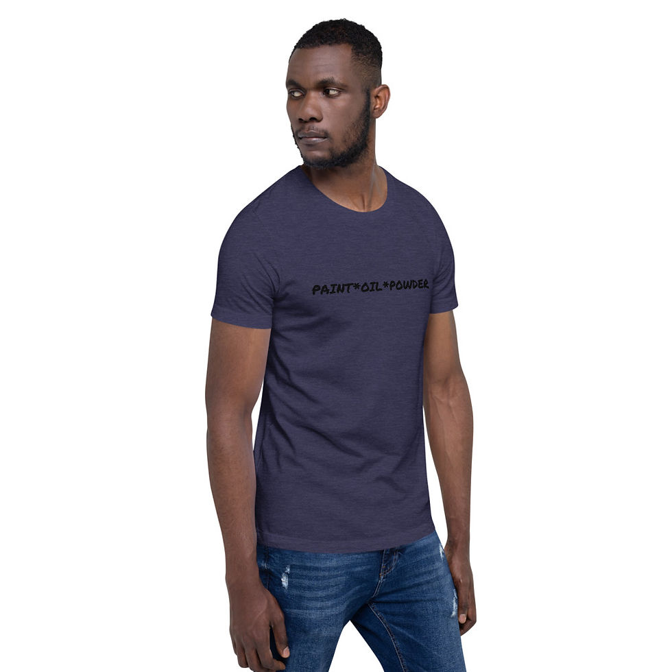 Thumbnail: Paint*Oil* Powder - Men's Short-Sleeve T-Shirt (black letters)