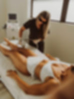 Female receiving laser hair removal service