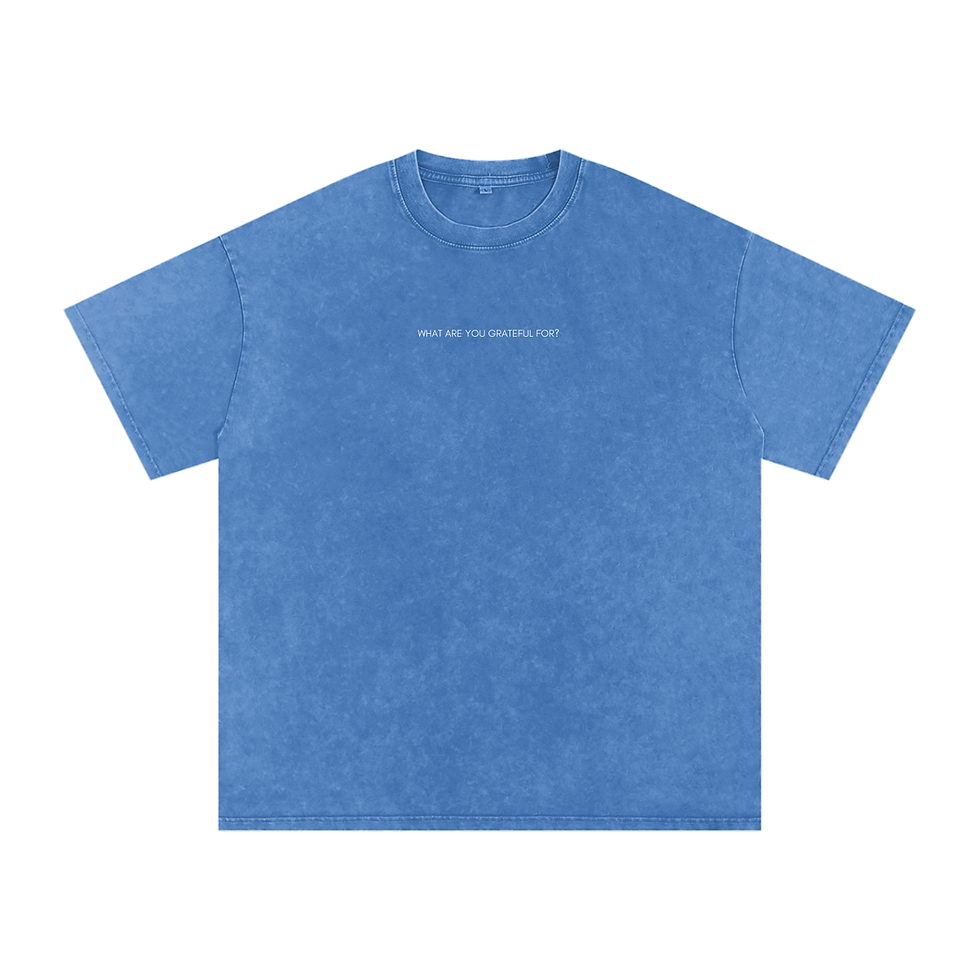 Thumbnail: Grateful? (Simple) | Distressed Oversized Cotton T-Shirt | Be Happy Class
