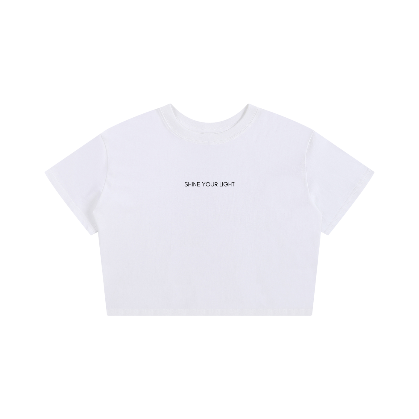 Shine Your Light | Baby Tee Crop Top + Simple | Be Happy Class