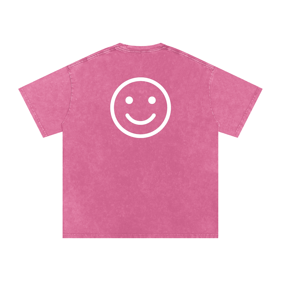 Thumbnail: Be Happy (Simple) | Distressed Oversized Cotton T-Shirt | Be Happy Class