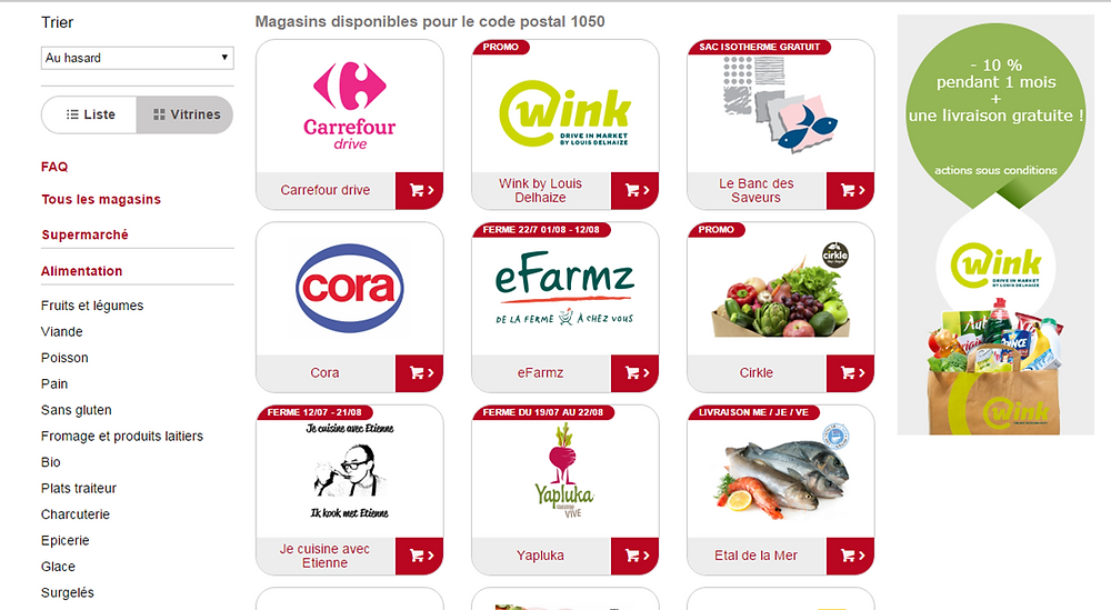 Magasins disponibles sur Combo