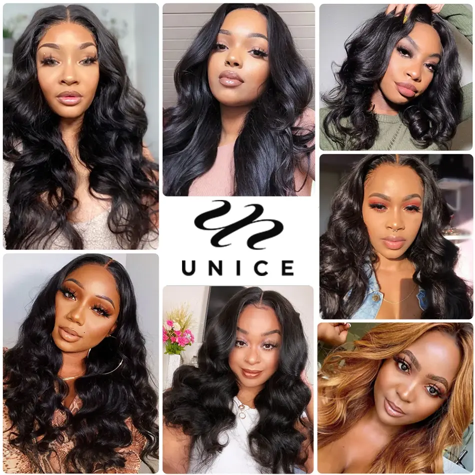 Thumbnail: UNICE Hair Body Lace Closure Human Hair Bundles With Human Hair Weave