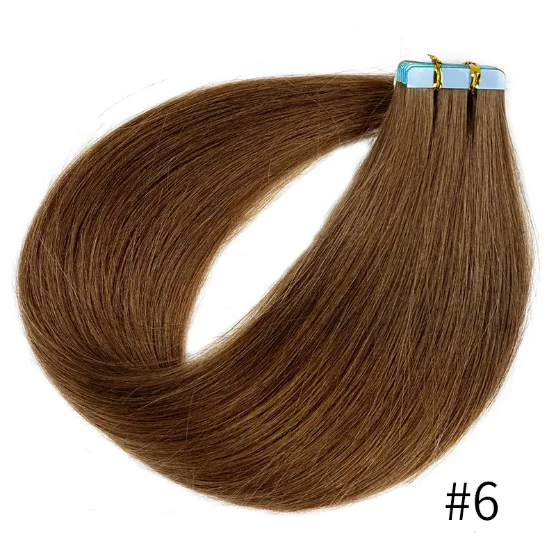 Thumbnail: Human Hair Extensionss 50g/Pack Silky Straight PU Seamless Skin Weft