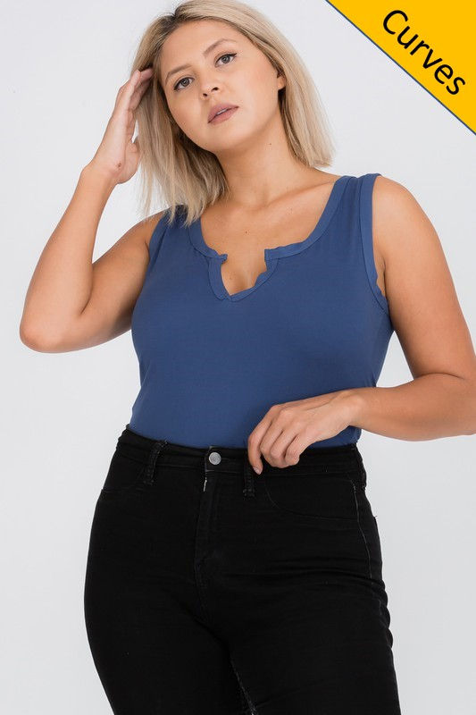 Thumbnail: V Neck Tank Bodysuit (4 Colors)