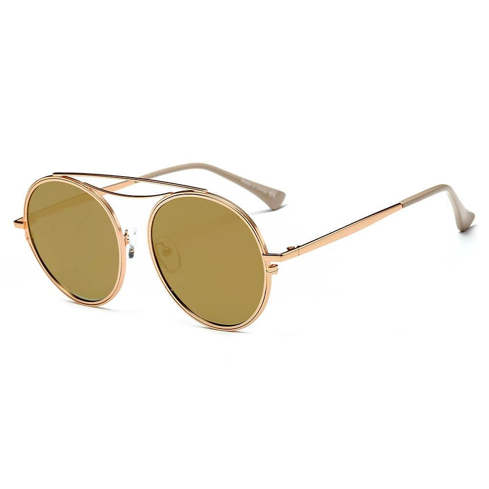 Thumbnail: FAIRFAX | CA10 - Polarized Circle Round Brow-Bar Fashion Sunglasses
