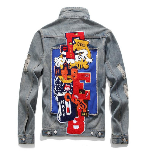 Distressed Denim Trucker Jacket main image 1