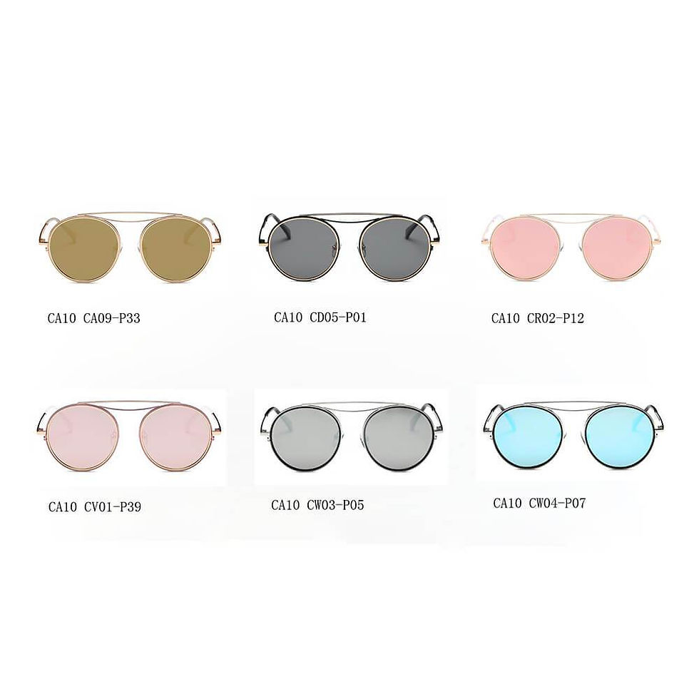Thumbnail: FAIRFAX | CA10 - Polarized Circle Round Brow-Bar Fashion Sunglasses