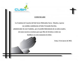 Condolencias al señor Fernando Iturrino