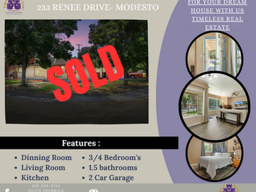 Sold!! 233 Renee Drive - Modesto