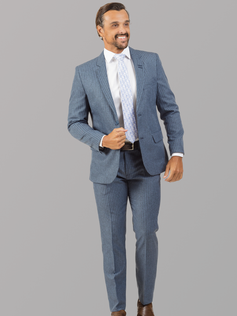 Terno Slim Fit Cunha Menswear Risca Blue