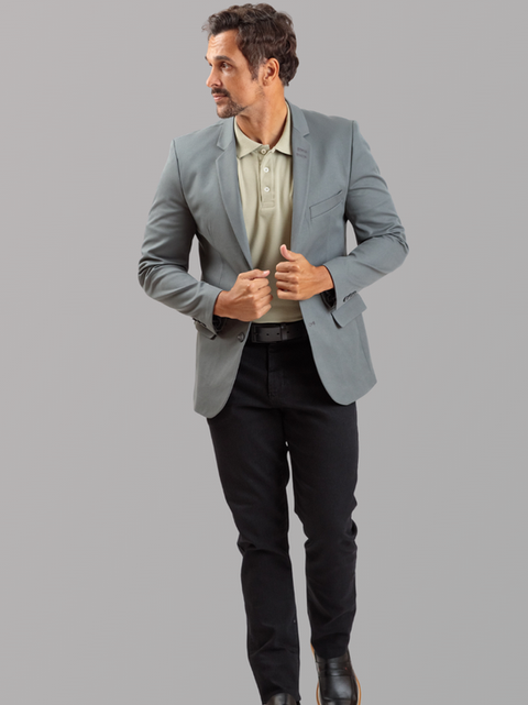 Blazer Cunha Menswear Slim Fit Touch Cinza