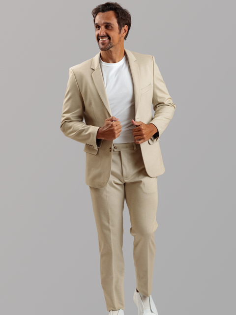 Terno Cunha Menswear Slim Fit Urban Areia