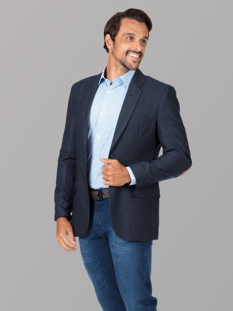 Blazer Slim Fit Cunha Menswear Span Cotoveleira