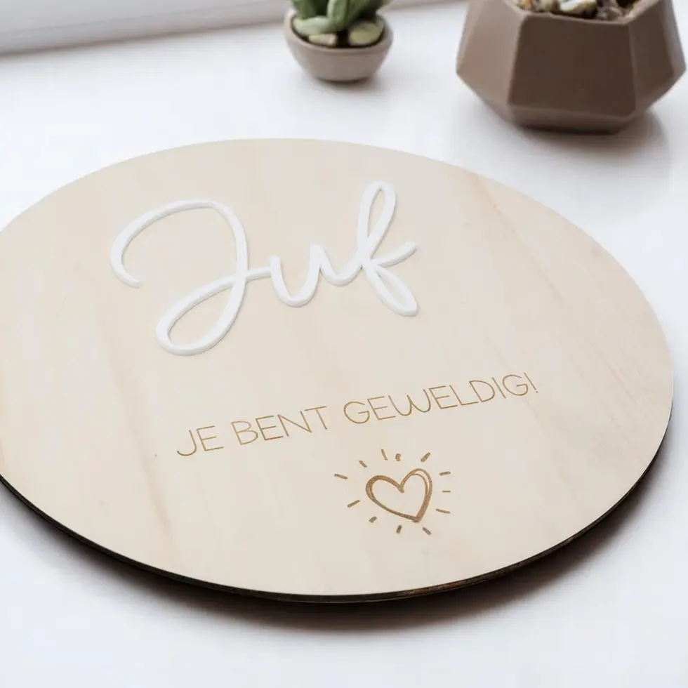 LiZ-e - Hoepel - Juf - Meester - Je bent Geweldig! met witte Acryl - Origineel - Geschenk - School - Klas - Decoratie